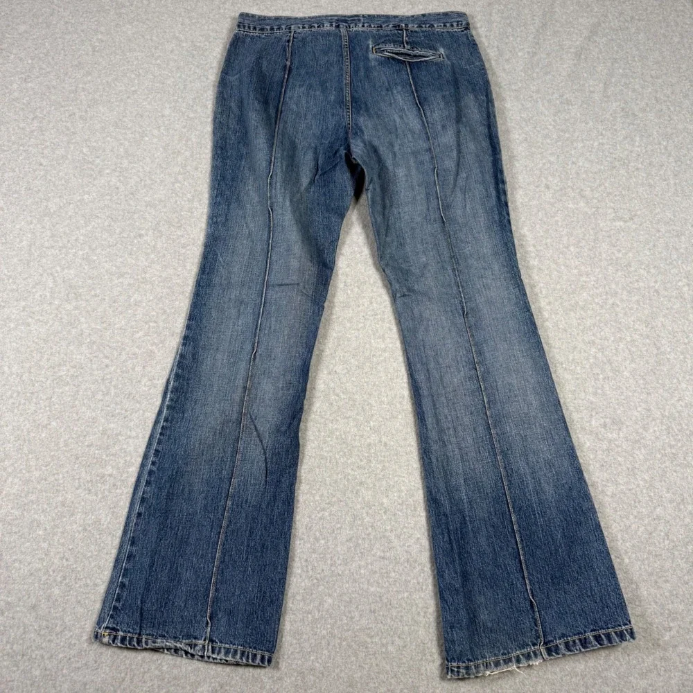 Xhilaration Vintage Y2K Flare Jeans Blue Seam Front Cotton Denim Size 5
